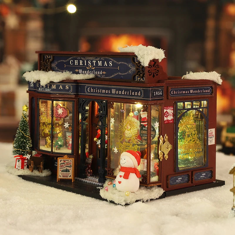 The Christmas Emporium Miniature House Music Box Kit | Collector's Edition